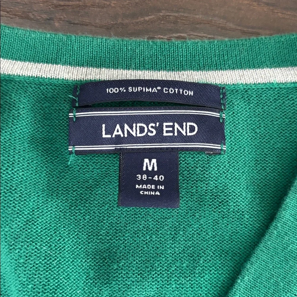 Lands’ End 100% supima cotton v neck sweater